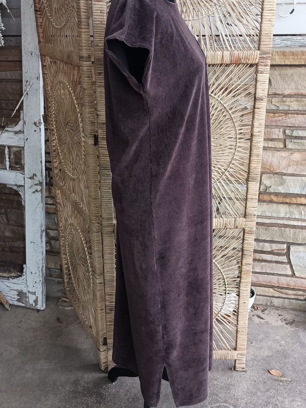 Liz Claiborne LizSport Corduroy Maxi Dress in Brown_Petite Med - Picture 4 of 6